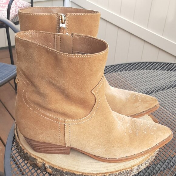 Sam Edelman "Ava" Carmel Suede Boots Size 8M - Picture 1 of 12